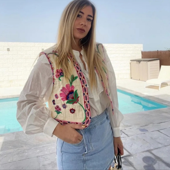 Garden Dreams Boho Embroidered Sequin Vest
